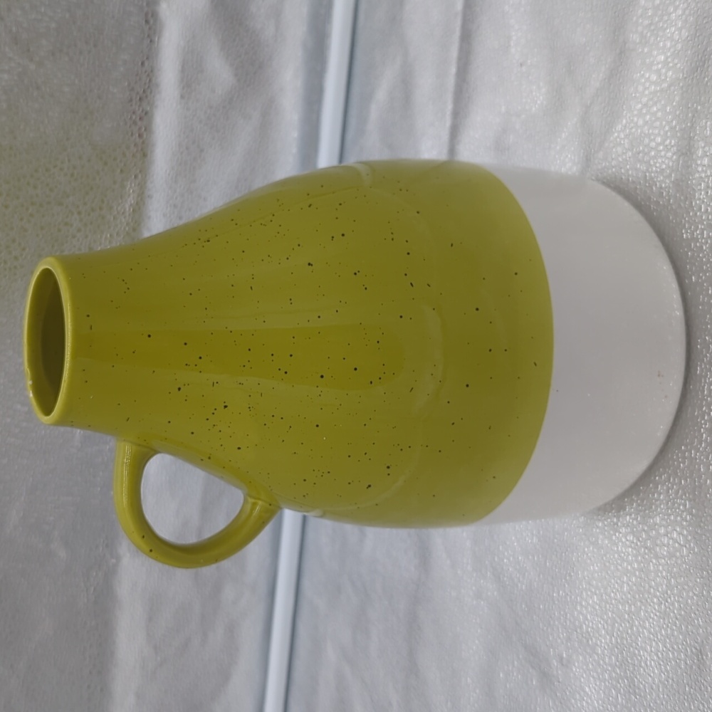 Green and White Ceramic Vase